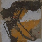 Scialoja; Composizione in nero, giallo e bianco; tempera, (1957)